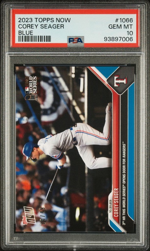 2023 TOPPS NOW BLUE #1066 COREY SEAGER 18/49 PSA 10
