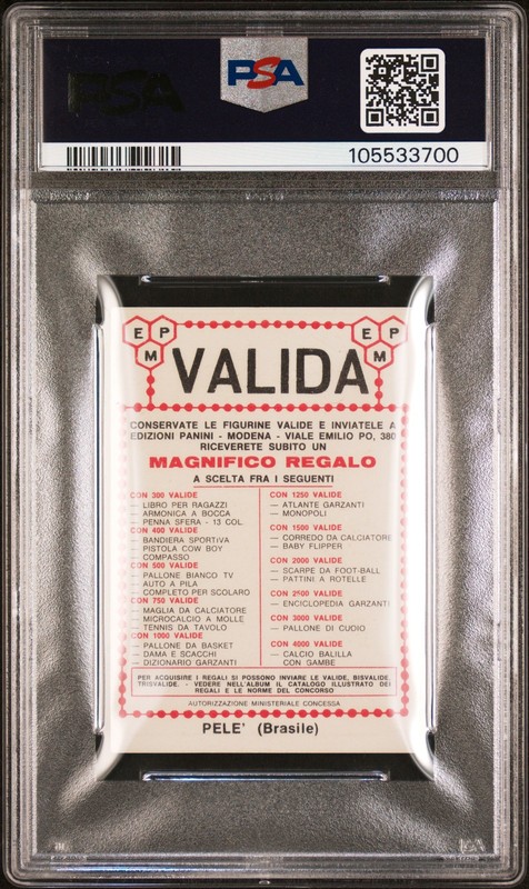 1965 PANINI CALCIATORI VALIDA BACK PELE PSA 2 view 2