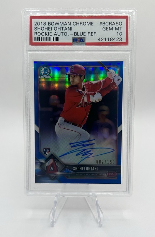 2018 Shohei Ohtani Bowman Chrome Rookie Auto Blue Refractor /150 PSA 10 #BCRASO