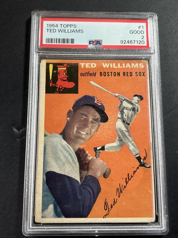 1954 Topps #1 Ted Williams PSA 2 HOF Boston Red Sox  (GREATEST HITTER EVER!!)