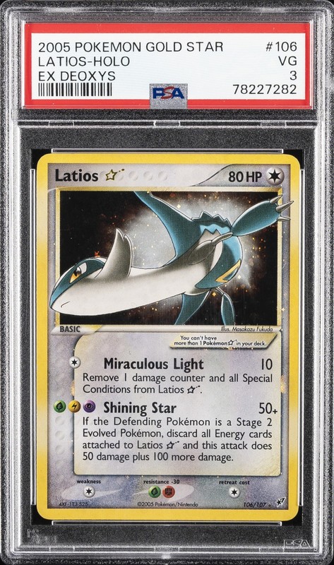 2005 POKEMON EX DEOXYS GOLD STAR #106 LATIOS-HOLO PSA 3