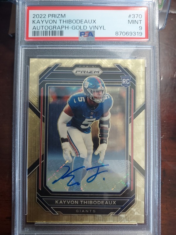 Kayvon Thibodeaux 2022 Prizm Football Auto 370 Rookie Gold Vinyl Prizm 4/5 PSA 9