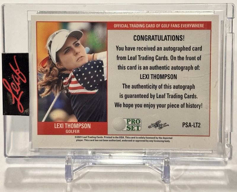 2021 Leaf Pro Set Lexi Thompson Golf XRC Rookie Auto #PSA-LT2 view 2