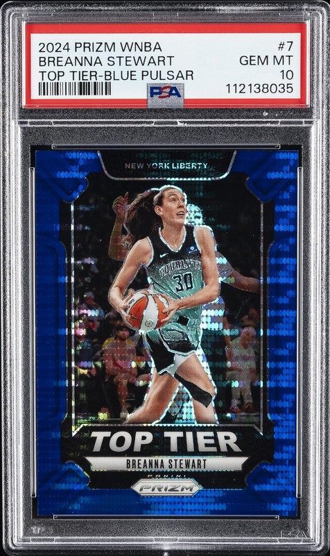 2024 PANINI PRIZM WNBA TOP TIER BLUE PULSAR #7 BREANNA STEWART 190/199 PSA 10