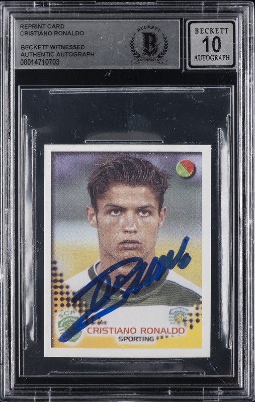 REPRINT CARD AUTO CRISTIANO RONALDO BGS 10 AUTO 
