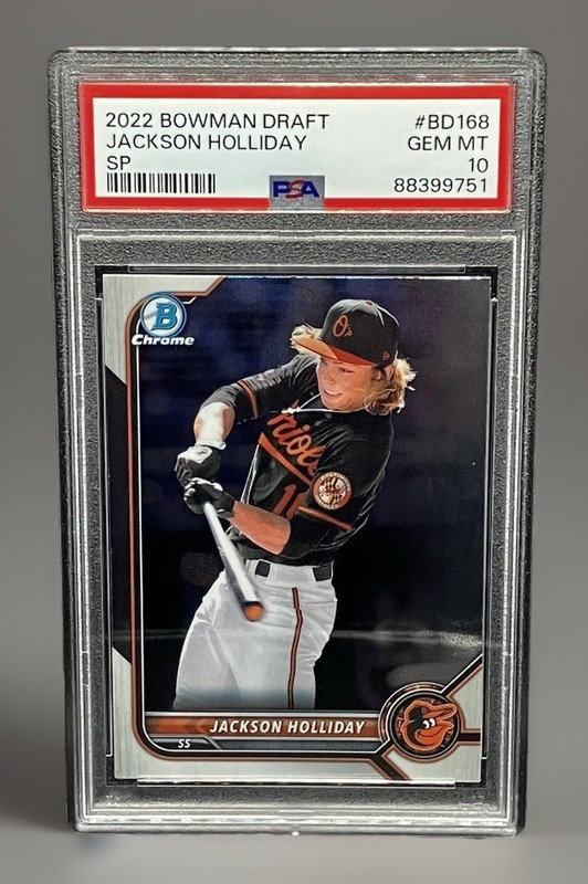 2022 Bowman Chrome Jackson Holliday Variation SP No. BD-168 PSA 10 Orioles