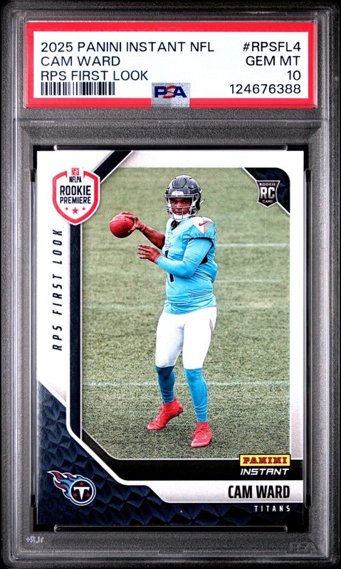 2025 Panini Instant NFL Football #RPSFL4 Cam Ward RPS First Look Rookie PSA 10