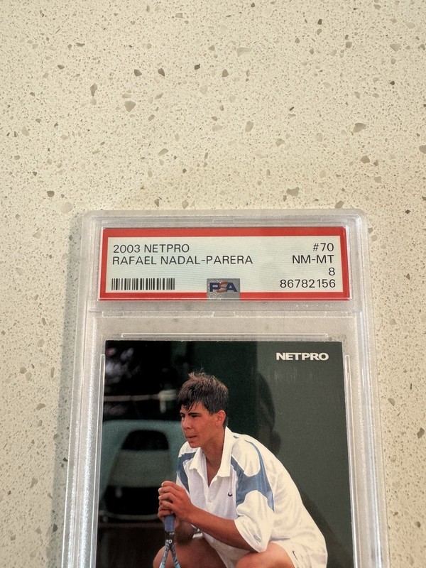 2003 Netpro Glossy Tennis #70 Rafael Nadal - Parera RC Rookie PSA 8 NM-MT view 2