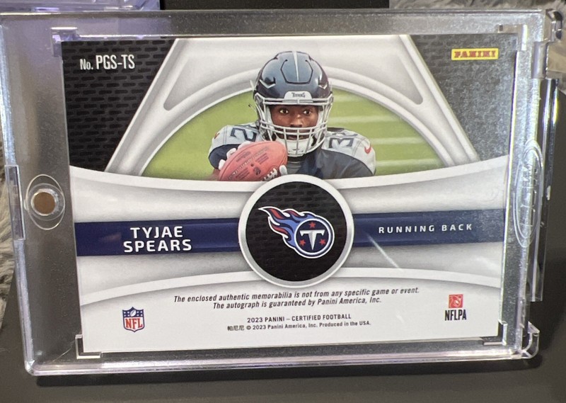 Tyjae Spears 2023 Certified Piece of the Game Rookie Patch Auto /149 view 2