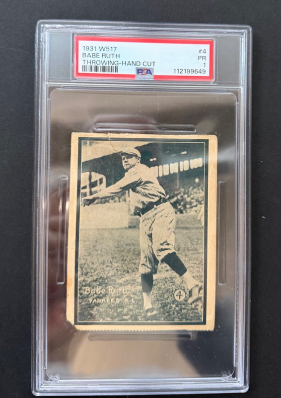 1931 W517 THROWING-HAND CUT #4 BABE RUTH PSA 1