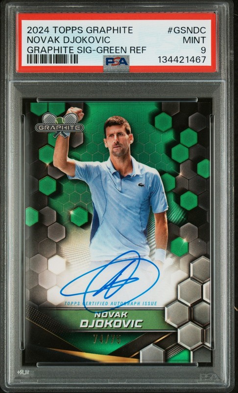 2024 TOPPS GRAPHITE TENNIS GRAPHITE SIGNATURES #GSNDC NOVAK DJOKOVIC 74/75 PSA 9