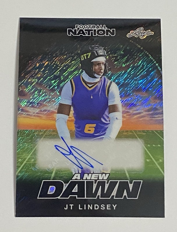 2025 Leaf Nation Football JT Lindsey A New Dawn Black Sparkle #1/1  Auto SP