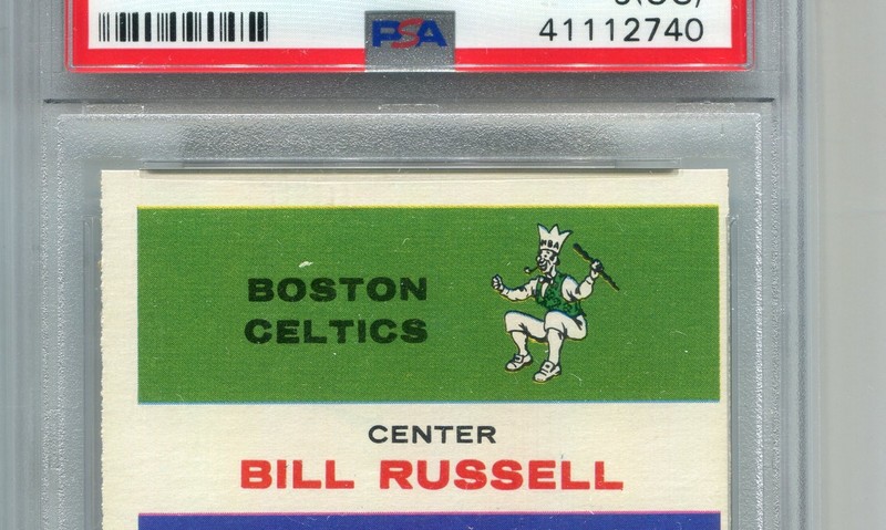 1961 Fleer Bill Russell Card PSA 9 MINT OC Graded Basketball #38 view 2