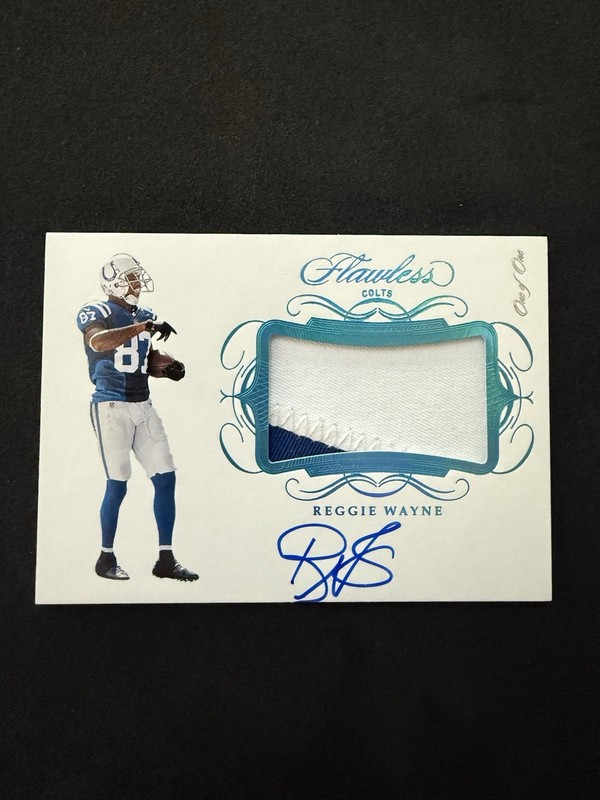 2019 Flawless Reggie Wayne Game Worn Patch Auto 1/1
