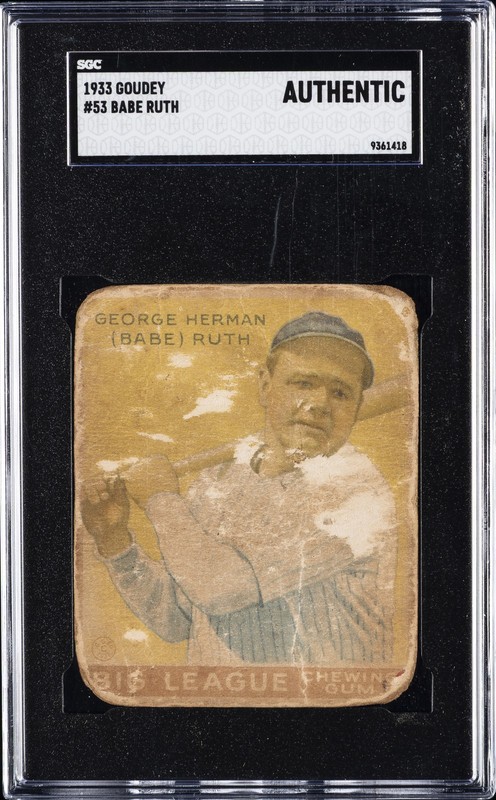 1933 GOUDEY #53 BABE RUTH SGC A