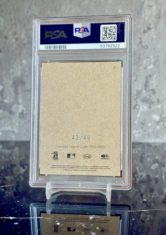 1939 Barry Bonds Serial # /46 POP 2 2004 Donruss PSA 8 Looking Left None Higher! view 2