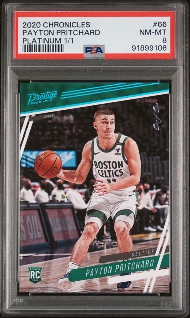 Payton Pritchard 2020-21 Chronicles Prestige Platinum #1/1 Rookie Card PSA 8