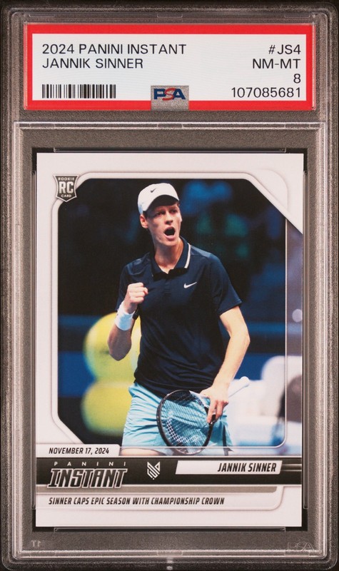 2024 PANINI INSTANT JANNIK SINNER #JS4 JANNIK SINNER PSA 8
