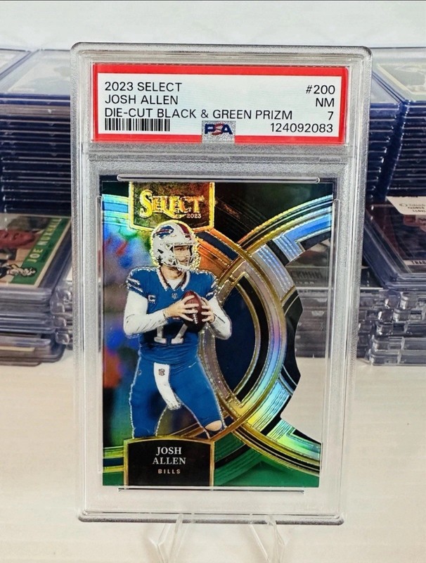2023 Panini Select -  Josh Allen #200 Black & Green Prizm Die-Cut - PSA 7