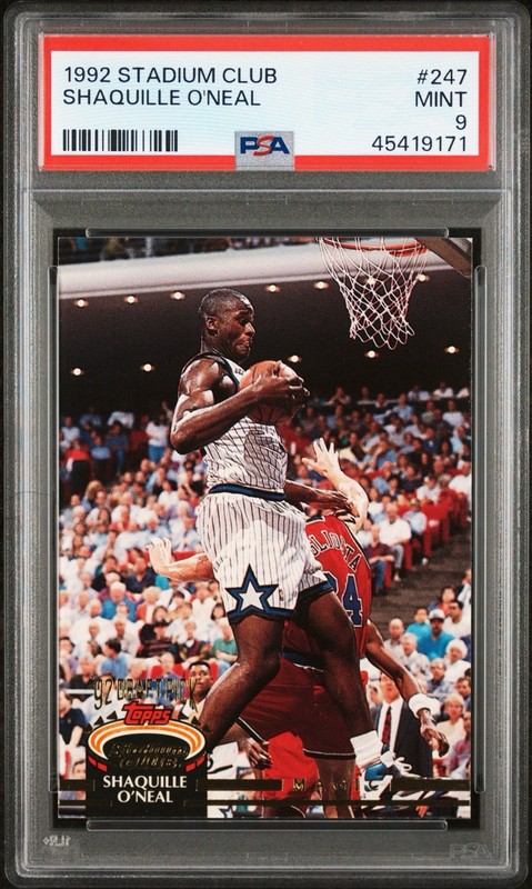 1992 Stadium Club #247 Shaquille O’Neal PSA 9 MINT
