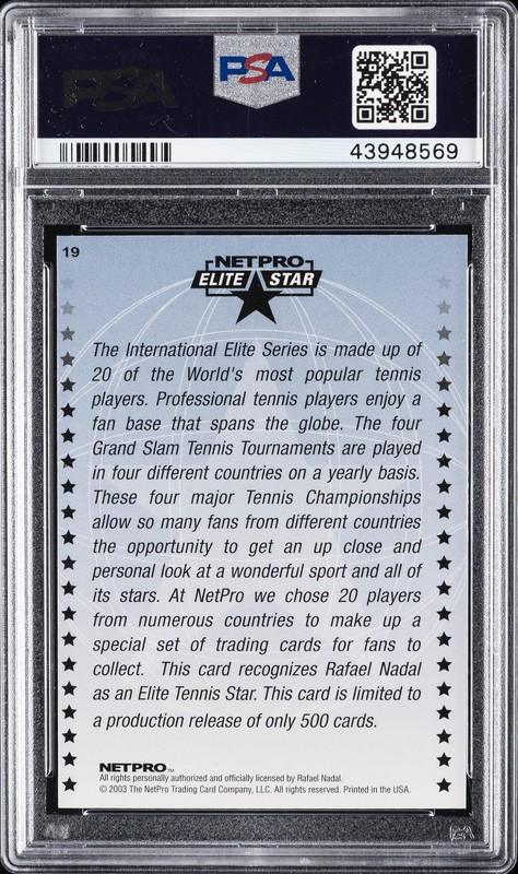 2003 NETPRO ELITE STAR INTL SER #19 RAFAEL NADAL PSA 9 view 2