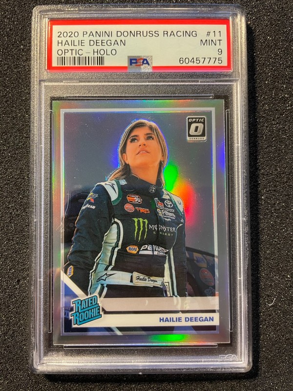 2020 Panini Donruss Optic HOLO Hailie Deegan #11 RATED ROOKIE CARD PSA 9 MINT view 1