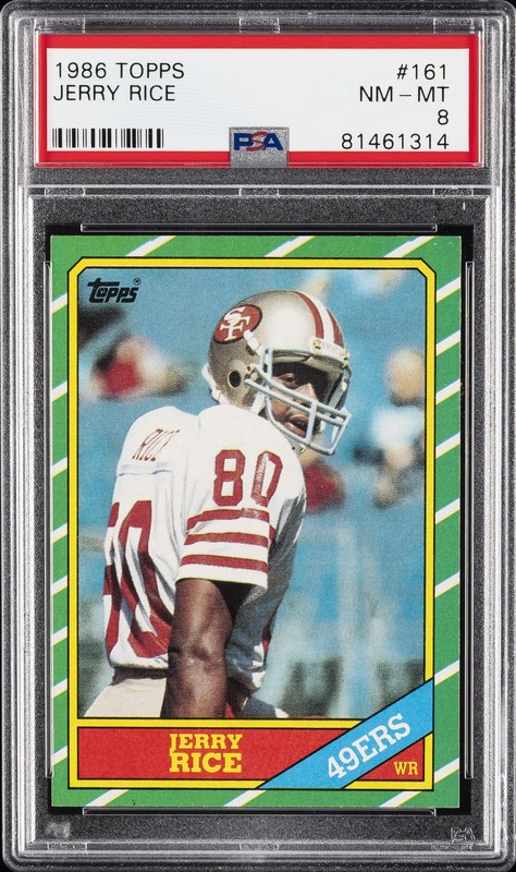 1986 TOPPS #161 JERRY RICE PSA 8