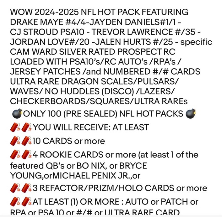 JAYDEN DANIELS RC AUTO/PATCH/RPA/PSA10 DRAKE MAYE NFL HOT PACK READ DESCRIPTION view 2