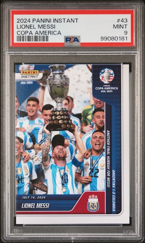 2024 PANINI INSTANT CONMEBOL COPA AMERICA 2024 #43 LIONEL MESSI PSA 9