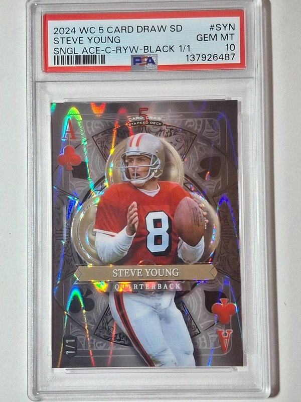 2024 Wild Card Steve Young 1/1 Black Single Ace PSA 10 POP 1 🔥 Rare