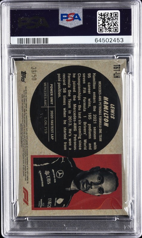 2021 TOPPS CHROME FORMULA 1 1961 TOPPS SPORTS CARS LEWIS HAMILTON 39/50 PSA 10 view 2