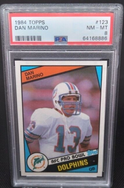 1984 TOPPS 123 - DAN MARINO - PSA 8 - RC ROOKIE CARD MIAMI DOLPHINS 1xMVP + HOF