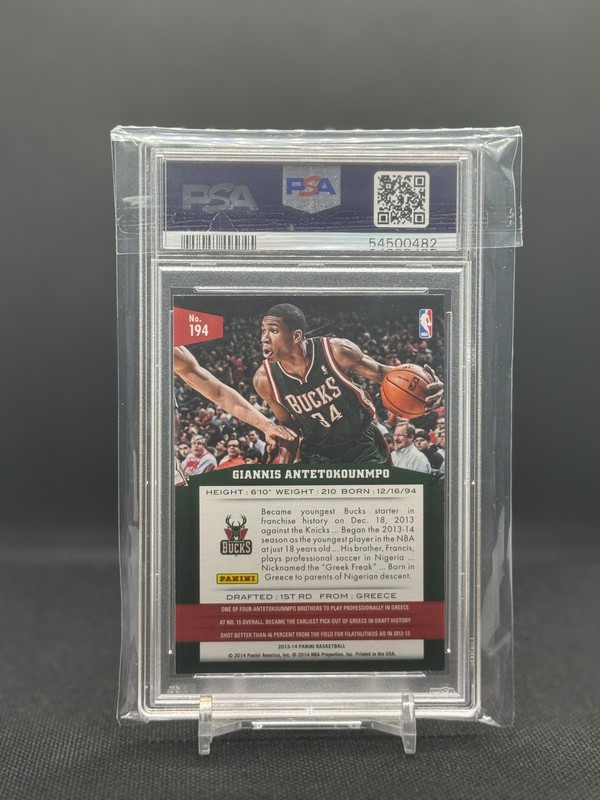 Giannis Antetokounmpo 2013-14 Panini Rookie #194 (RC) PSA 9 54500482 view 2