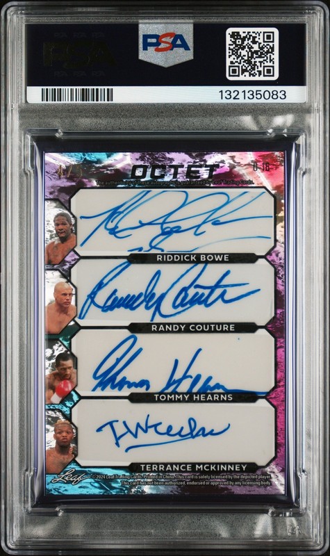 CONOR MCGREGOR/DEMETRIOUS JOHNSON/FLOYD MAYWEATHER JR./MIKE TYSO... PSA 9 AUTO 8 view 2
