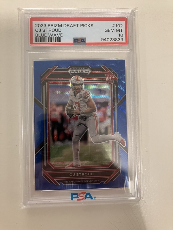 2023 Prizm Draft Picks CJ Stroud Blue Wave Psa 10