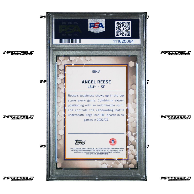 2023-24 Bowman U Best - Gold #EG-14 Angel Reese Rookie /50 PSA 9 view 2