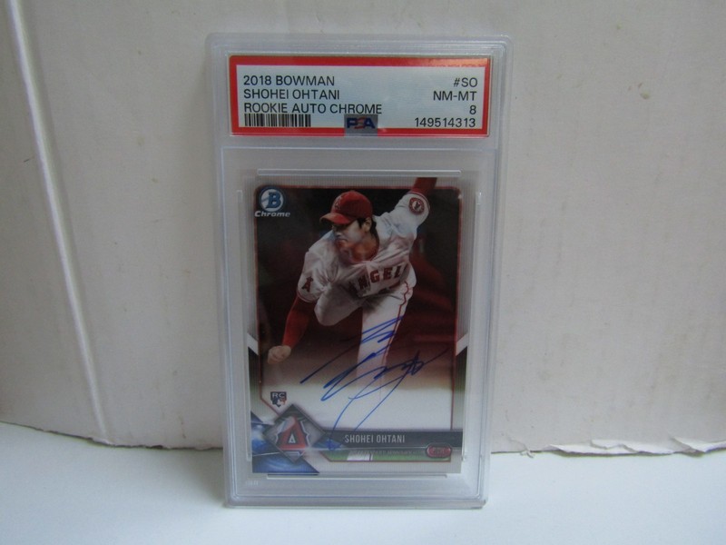 PSA 8 2018 Bowman #SO Shohei Ohtani Chrome On Card Auto RC Angels