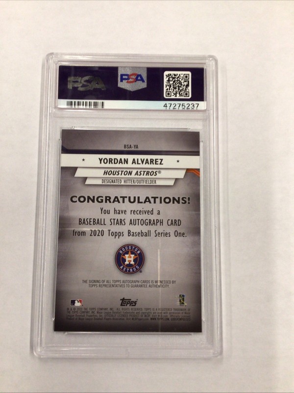 2020 Topps - Baseball Stars Autographs Yordan Alvarez #BSA-YA Gold /50 (AU, RC) view 2