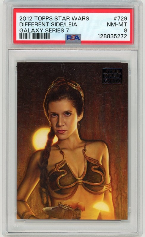 2012 Topps Star Wars Galaxy 7 "A DIFFERENT SIDE OF LEIA" #729 PSA 8 NM-MT **272