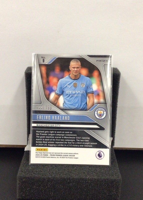 2025 Panini Prizm Erling Haaland Red Prizm /199 #9 view 2