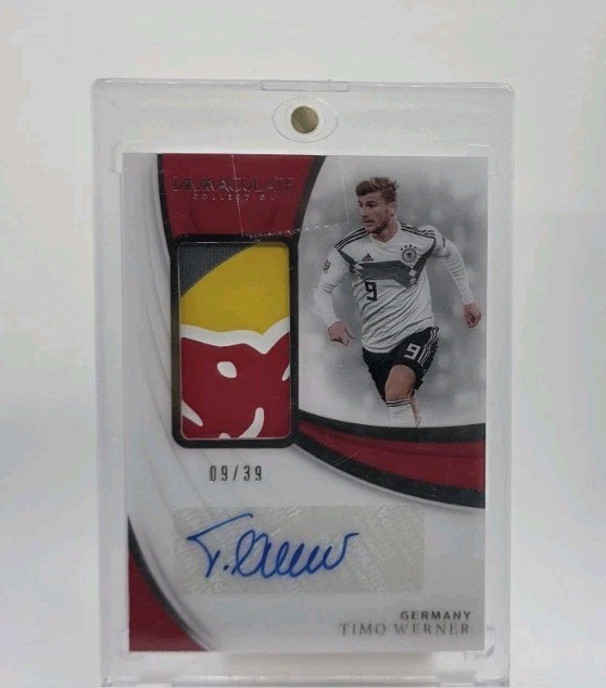 18-19 Immaculate Germany Timo Werner match-worn Patch Auto 09/39 = 1/1 Jersey #