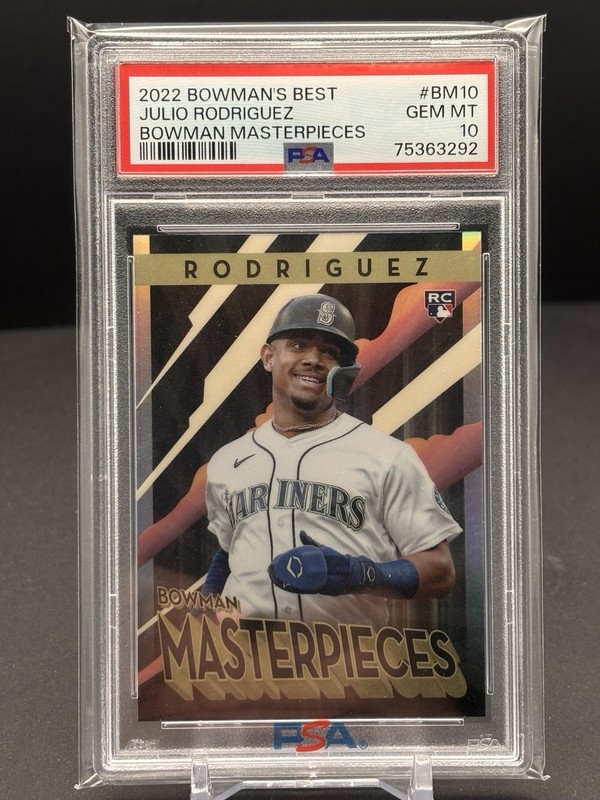 2022 Bowman's Best Julio Rodriguez Rookie Bowman Masterpieces Refractor PSA 10