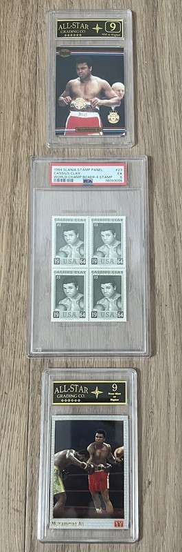 Cassius Clay/Muhammad Ali Older Graded Card/Stamp Collection view 1