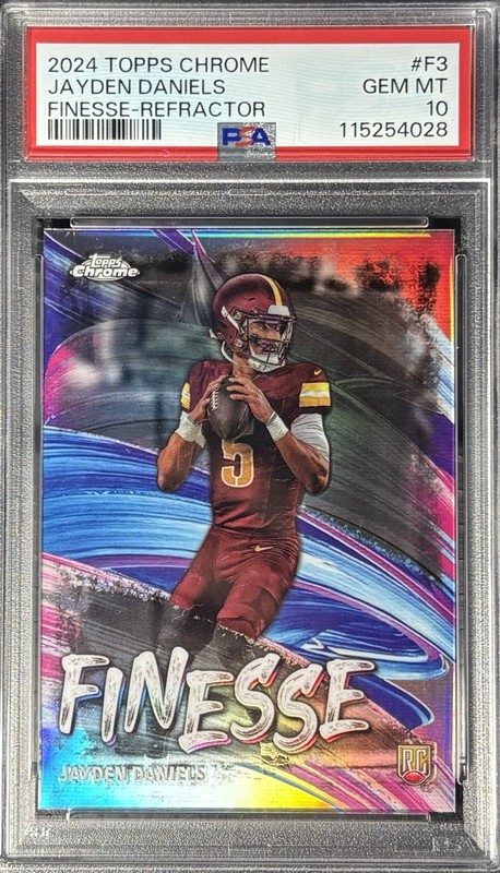Jayden Daniels 2024 Topps Chrome Finesse Refractor Rookie RC PSA 10 SP