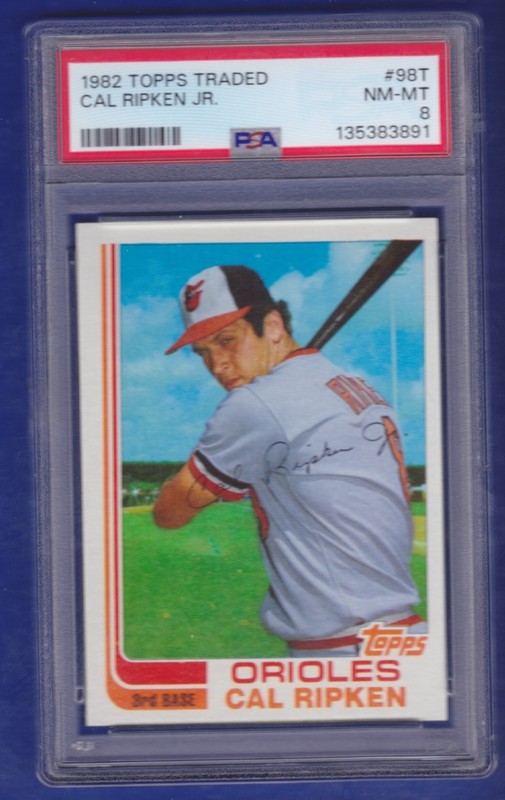 SHARP CAL RIPKEN, JR. 1982 Topps Traded PSA 8 ROOKIE #98T Baltimore Orioles HOF