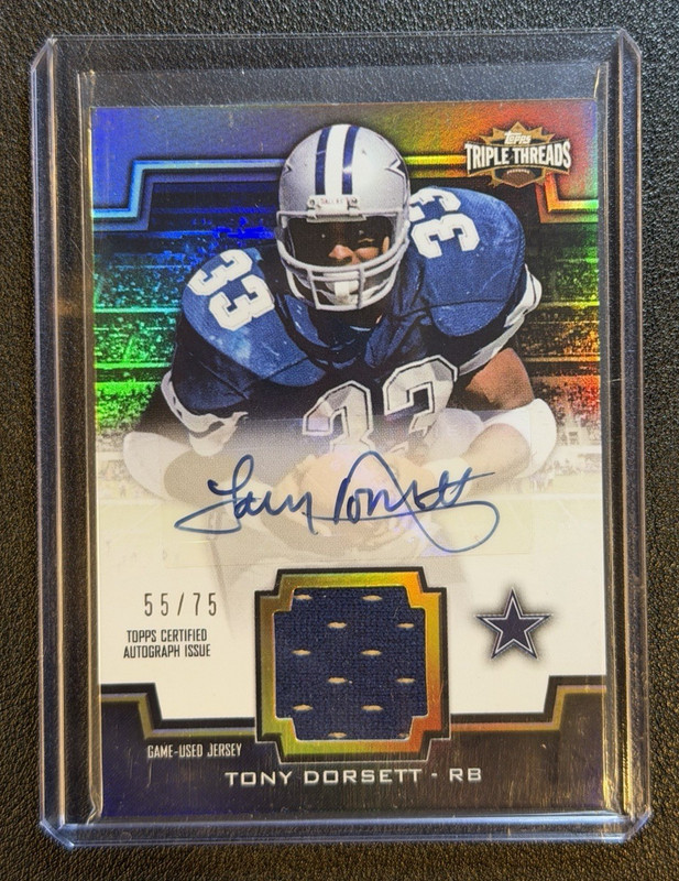 2011 Topps Tony Dorsett Triple Threads Game-Used Patch Auto /75 #TTUAR-38