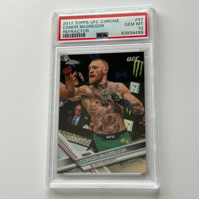Conor McGregor 2017 Topps Chrome UFC Refractor Card #97 PSA 10 GEM MINT view 2