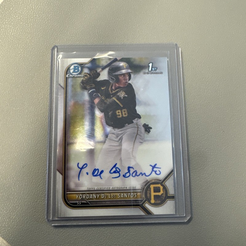 Yordany De Los Santos - 2022 Bowman Chrome Auto 1st Bowman rookie RC PADRES qty view 2