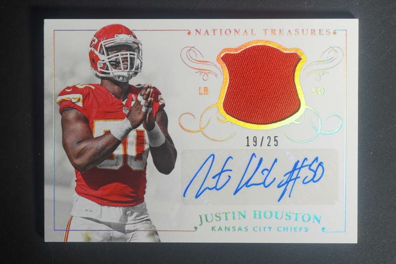 2014 Panini National Treasures Justin Houston Jersey Auto Silver /25 DV1048
