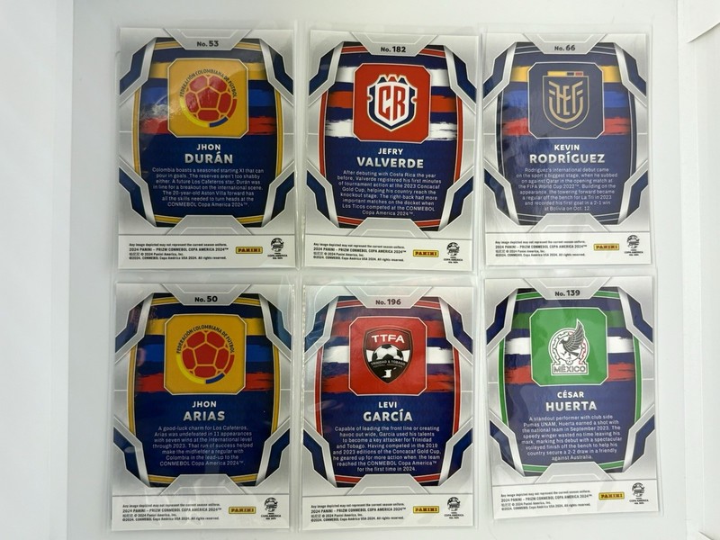 6 Card Soccer Rookie Lot - 2024 Panini Prizm Conmebol Copa America RC Lot view 2